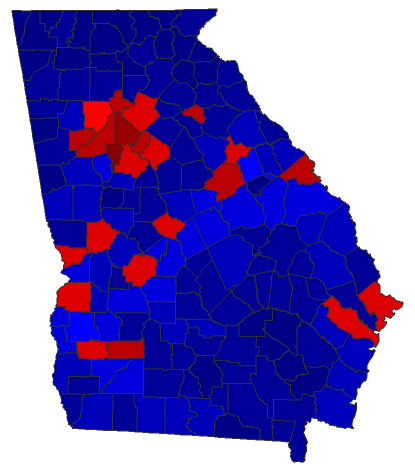 2022 Secretary of State General Election - Georgia Election County Map