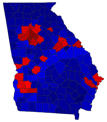 2022 Attorney General General Election - Georgia Election County Map