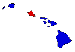 1960 Hawaii County Map of General Election Results for President
