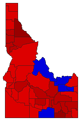 1990 Idaho County Map of General Election Results for State Auditor