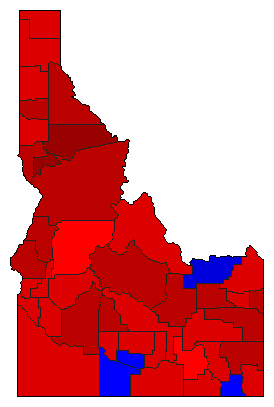 1956 Idaho County Map of General Election Results for Senator