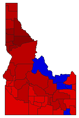 1968 Idaho County Map of General Election Results for Senator
