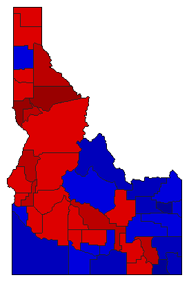 1982 Idaho County Map of General Election Results for Governor