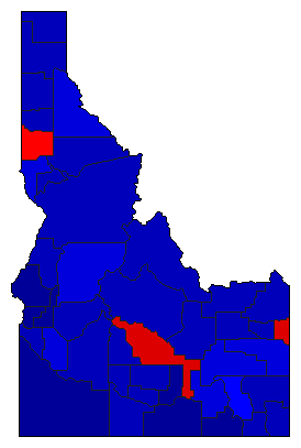 2010 Idaho County Map of General Election Results for Governor