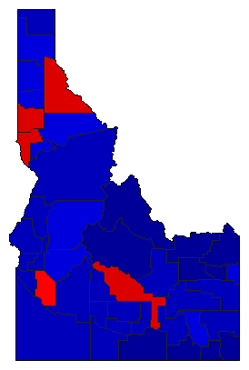 2002 Idaho County Map of General Election Results for Lt. Governor