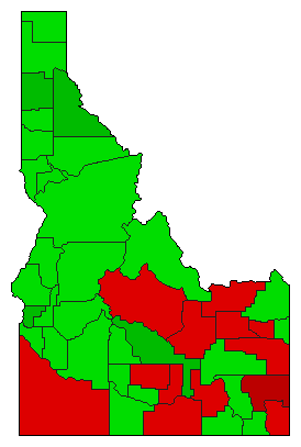 1996 Idaho County Map of General Election Results for Initiative
