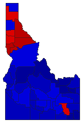 1986 Idaho County Map of General Election Results for State Treasurer