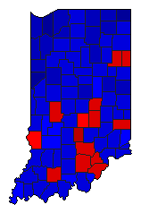 1920 Indiana County Map of General Election Results for State Auditor