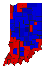 1990 Indiana County Map of General Election Results for State Auditor