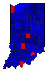 2014 Indiana County Map of General Election Results for State Auditor