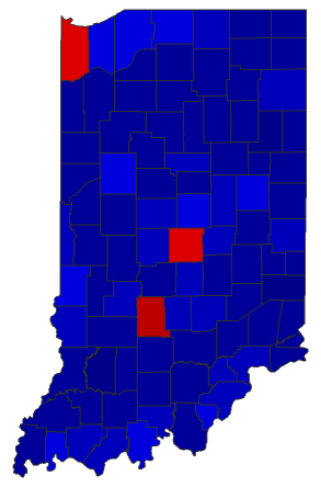 2022 State Auditor General Election - Indiana Election County Map