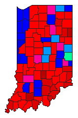 1914 Indiana County Map of General Election Results for Senator