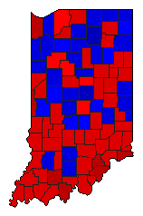 1974 Indiana County Map of General Election Results for Senator