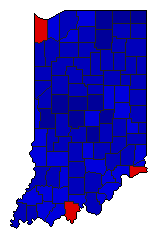 1986 Indiana County Map of General Election Results for Senator