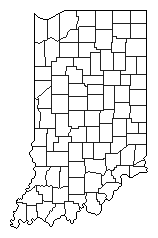 1868 Indiana County Map of General Election Results for Governor