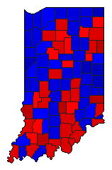 1900 Indiana County Map of General Election Results for Governor