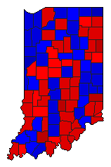 1908 Indiana County Map of General Election Results for Governor
