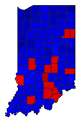 1920 Indiana County Map of General Election Results for Governor