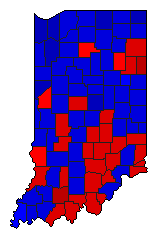 1924 Indiana County Map of General Election Results for Governor