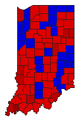 1936 Indiana County Map of General Election Results for Governor
