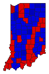 1940 Indiana County Map of General Election Results for Governor