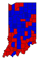 1960 Indiana County Map of General Election Results for Governor