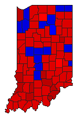 1964 Indiana County Map of General Election Results for Governor