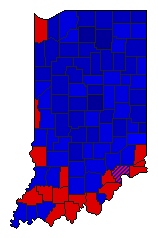 1976 Indiana County Map of General Election Results for Governor