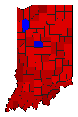 1992 Indiana County Map of General Election Results for Governor