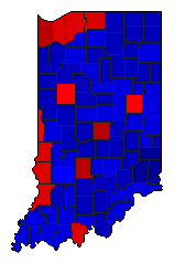 2016 Indiana County Map of General Election Results for Governor