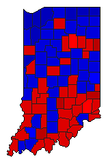 1924 Indiana County Map of General Election Results for Lt. Governor