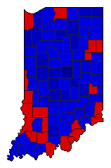 1968 Indiana County Map of General Election Results for Lt. Governor
