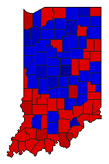 1970 Indiana County Map of General Election Results for Secretary of State