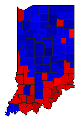 1978 Indiana County Map of General Election Results for Secretary of State