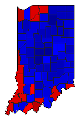 2002 Indiana County Map of General Election Results for Secretary of State