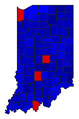 2010 Indiana County Map of General Election Results for Secretary of State