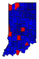 2014 Indiana County Map of General Election Results for Secretary of State