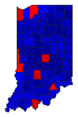 2014 Indiana County Map of General Election Results for State Treasurer