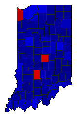 2016 Indiana County Map of General Election Results for Attorney General