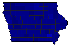1998 Iowa County Map of General Election Results for State Auditor