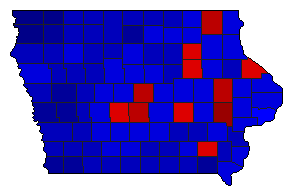 2022 Iowa County Map of General Election Results for State Auditor