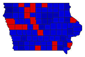 1956 Iowa County Map of General Election Results for Agriculture Commissioner
