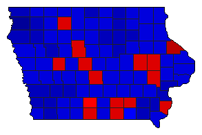 1966 Iowa County Map of General Election Results for Agriculture Commissioner