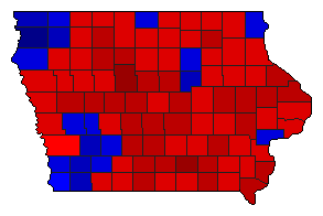 1990 Iowa County Map of General Election Results for Agriculture Commissioner