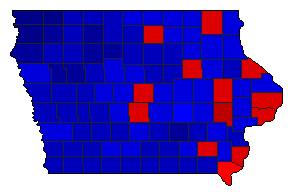 2018 Iowa County Map of General Election Results for Agriculture Commissioner