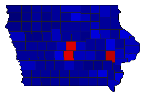 2022 Iowa County Map of General Election Results for Agriculture Commissioner