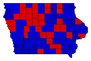 1944 Iowa County Map of General Election Results for Senator