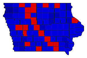 1956 Iowa County Map of General Election Results for Senator