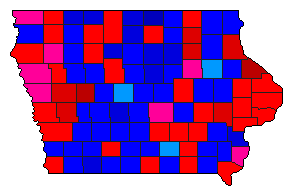 1912 Iowa County Map of General Election Results for Governor