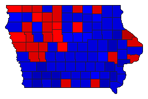 1938 Iowa County Map of General Election Results for Governor
